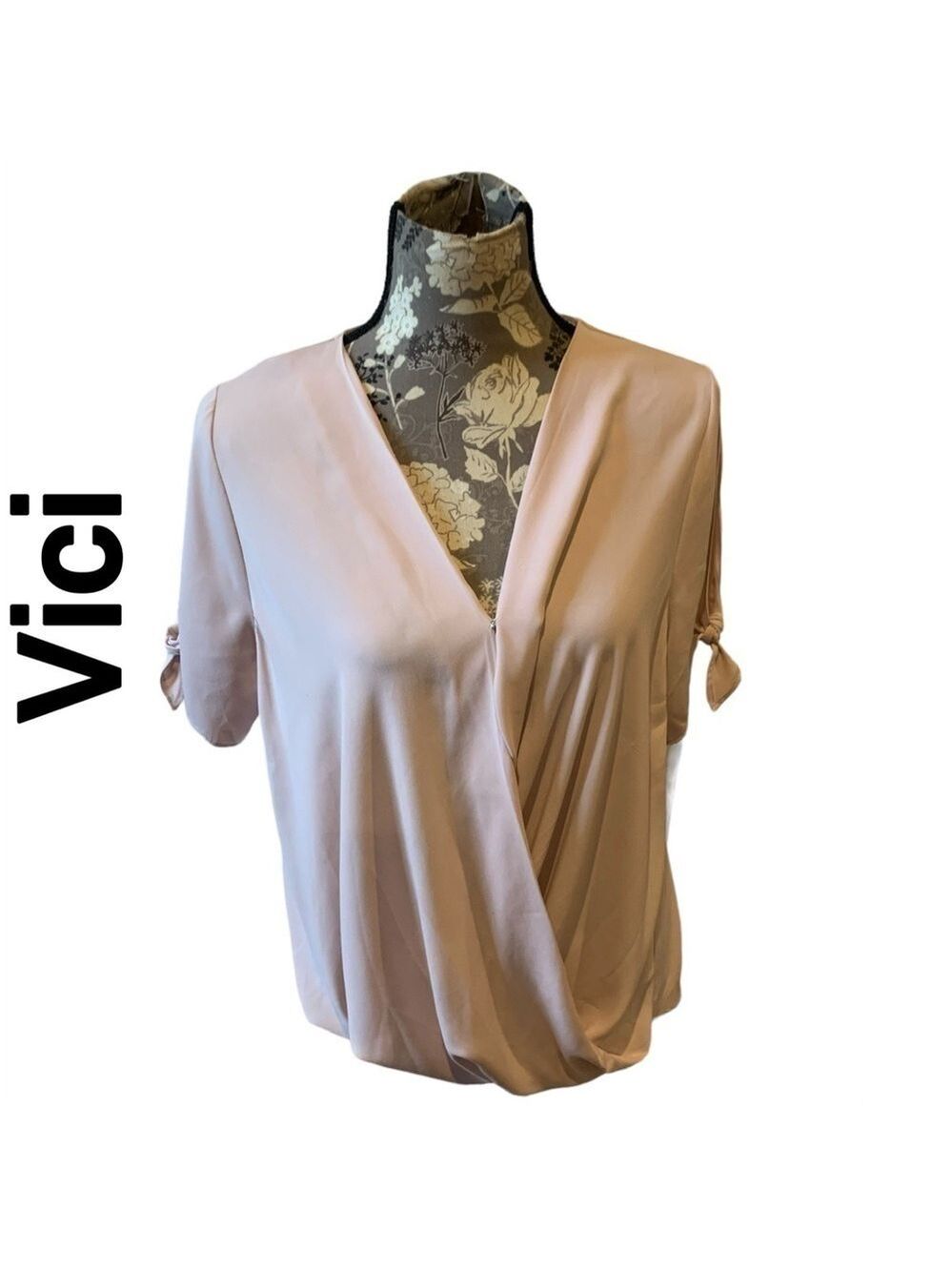 VICI NAKED ZEBRA Blush Pink Charismatic Drape Blouse size large